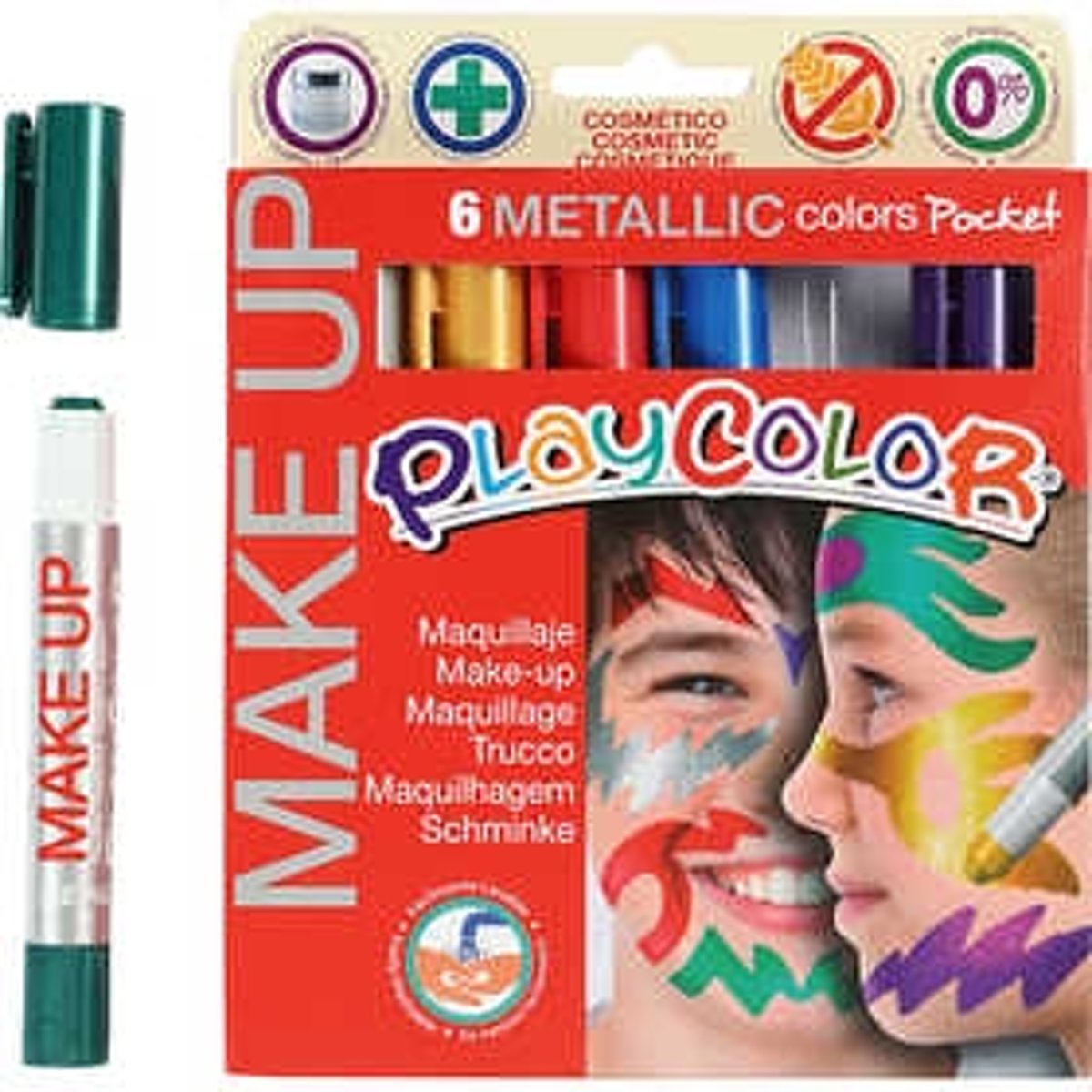 Playcolor Make up, kleuren assorti, metallic, 6x5gr [HOB-76301]